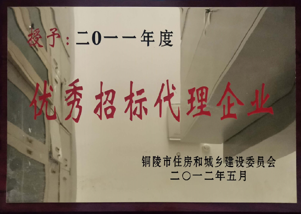 優(yōu)秀招標(biāo)代理企業(yè)-2011年度